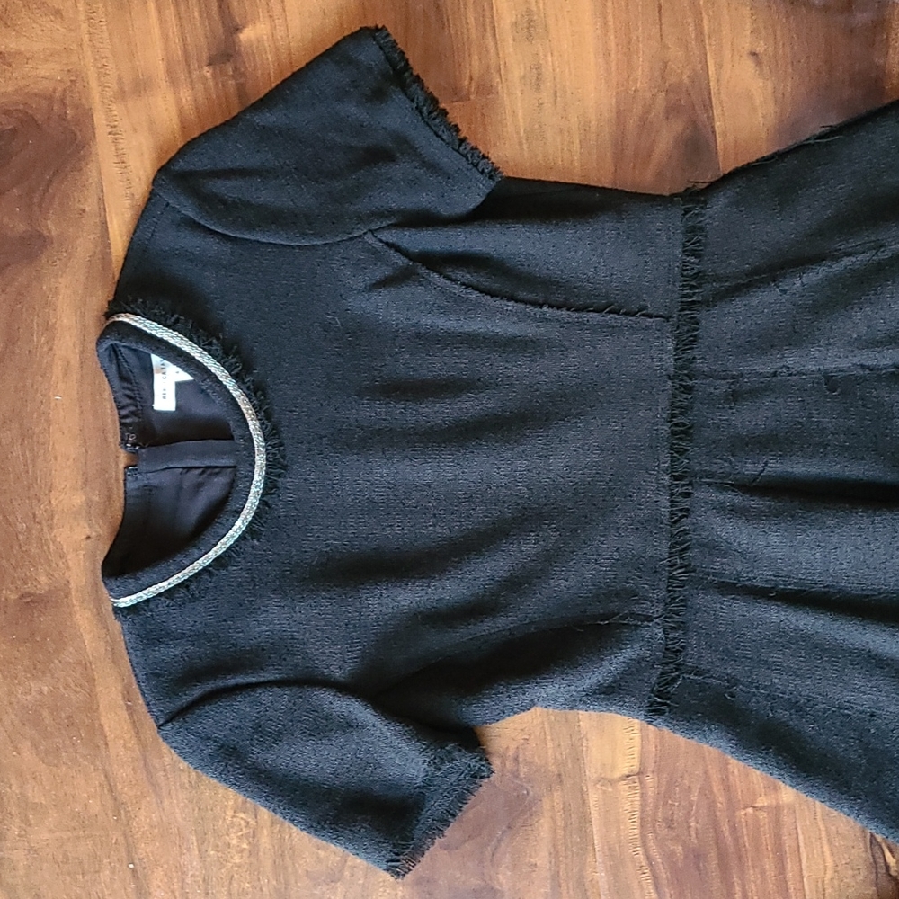 πHost Pickπ Rebecca Taylor Tweed Black Fringe Dress - Picture 4 of 14